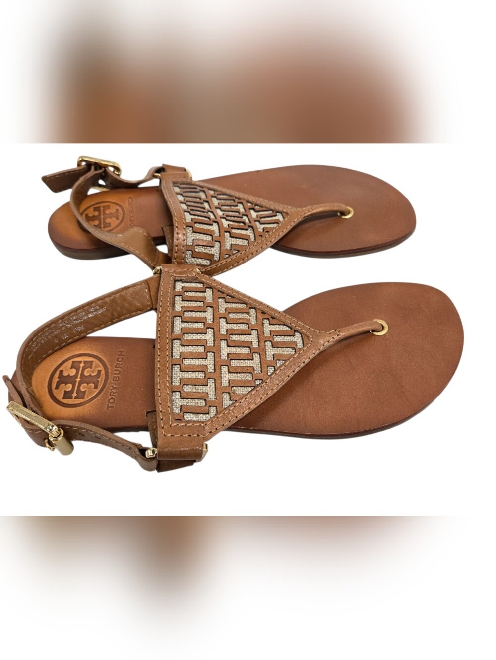 NEW Tory Burch Regan Leather Thong Sandals SZ 6.5 M